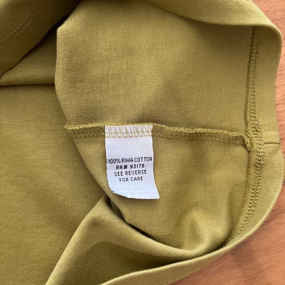 Grace Tee Size 1X Solid Green Pima Cotton Fitted Short Sleeve - Picture 6 of 7
